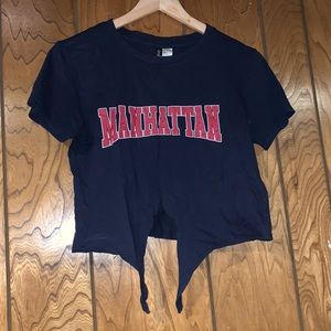 Navy Blue tied Crop Top